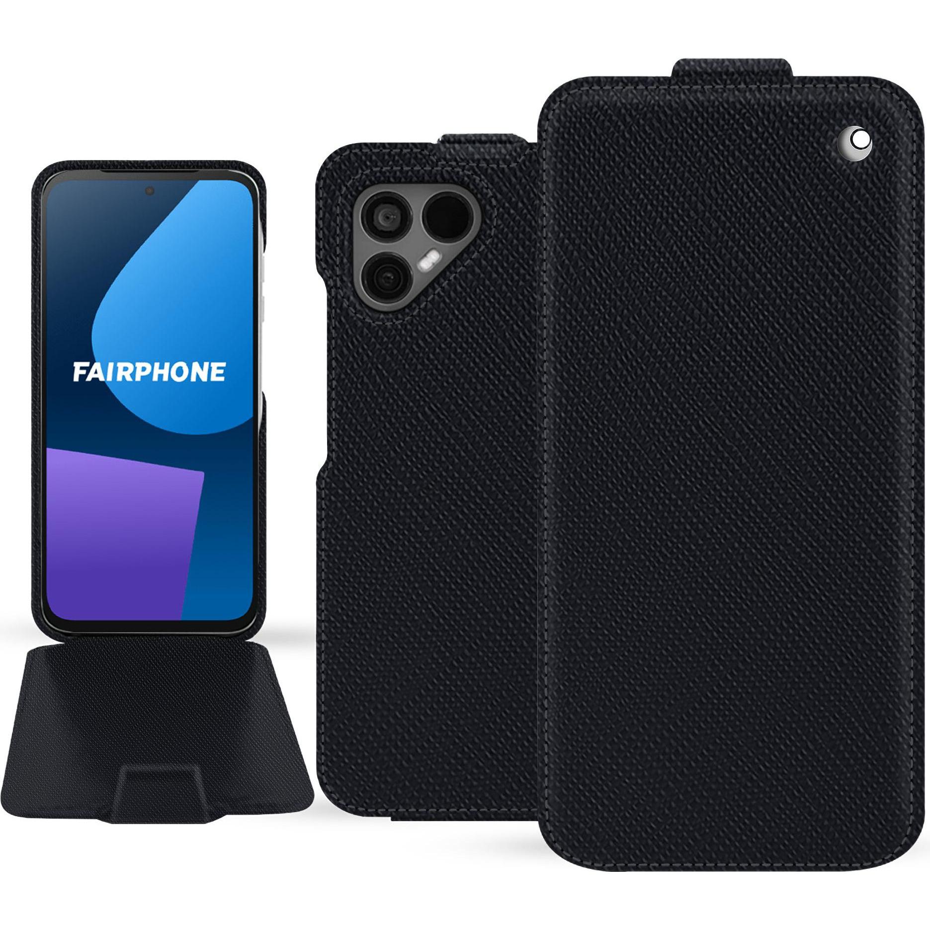 Noreve Lederschutzhülle vertikal (OnePlus 5), Smartphone Hülle, Schwarz