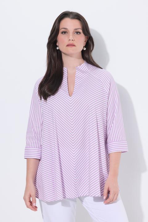 Actual product image Ulla Popken Diagonal Striped Blouse (56)