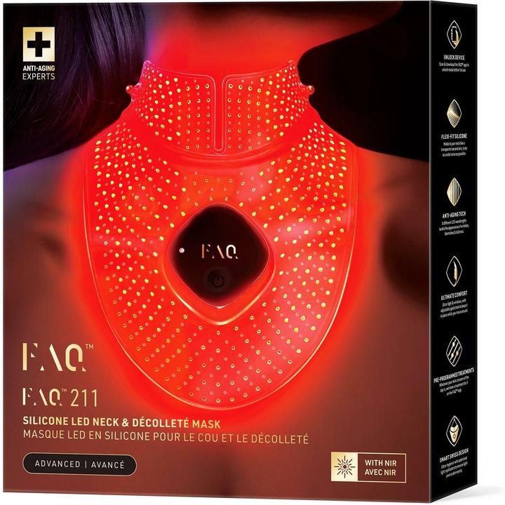 Immagine prodotto FAQ 211 Maschera indossabile in silicone anti-invecchiamento NIR + 7 LED Light Therapy per il collo e
