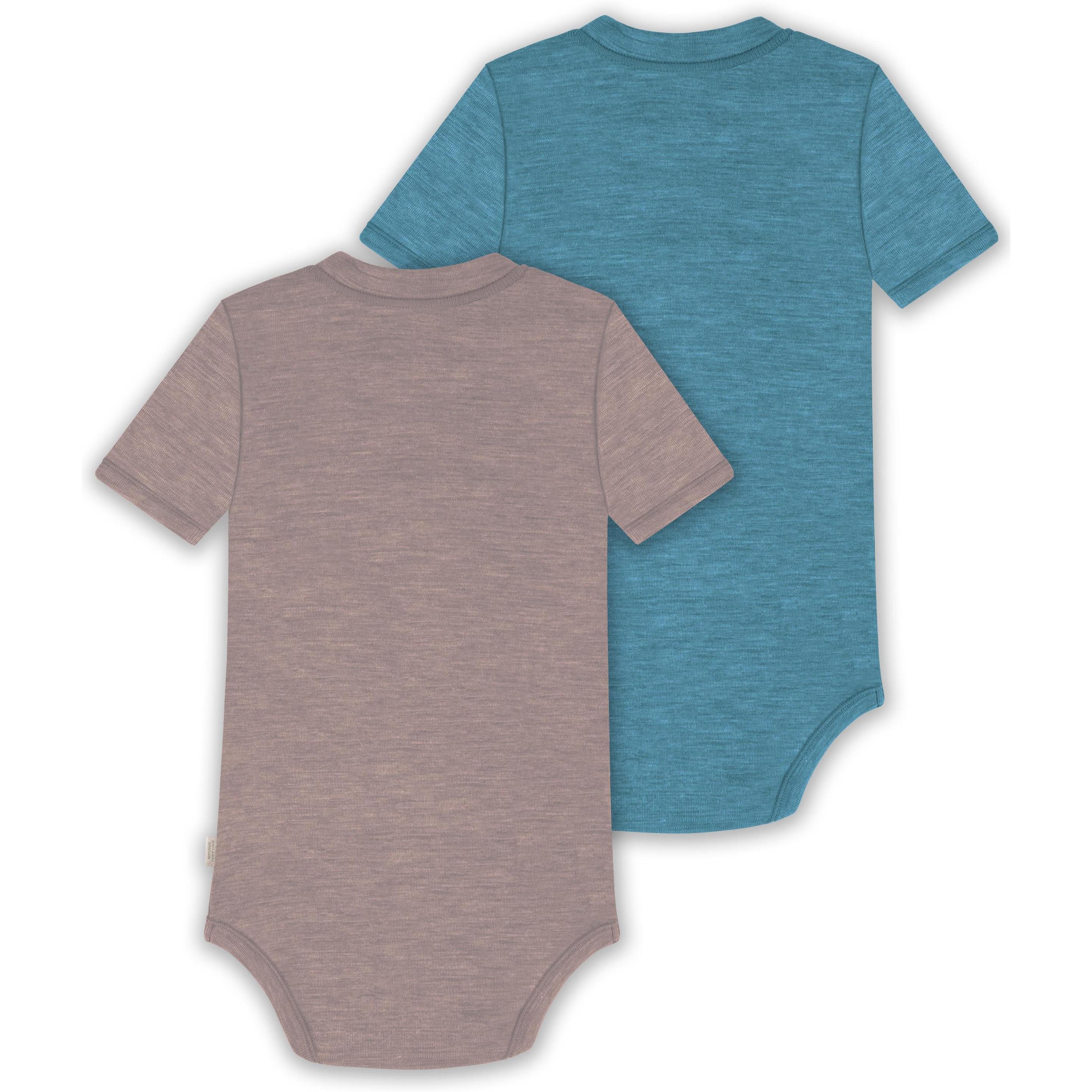 Thumbnail - Normani, Herren, Body, 2er Set Baby Merino Kurzarmbody „Tihoi" - 9321, Rosa, (86)