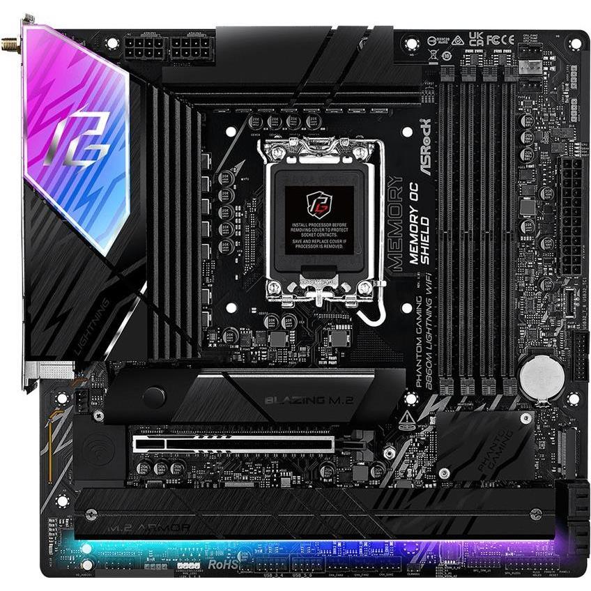 AsRock B860M Lightning WiFi DDR5 Intel S retail (LGA 1851, Intel B860, mATX), Mainboard