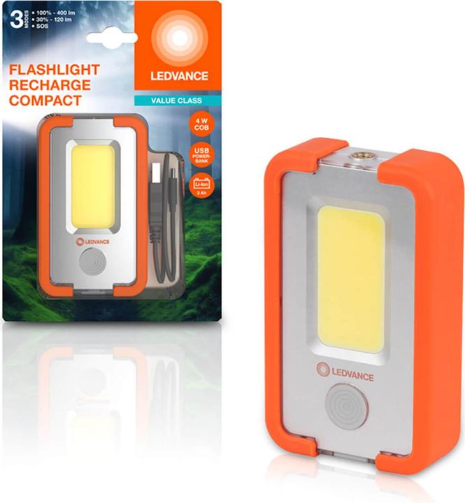 Actual product image Ledvance Compact rechargeable LED torch (400 lm)