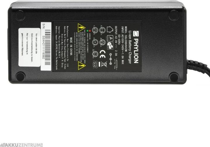 Actual product image Phylion Bicycle battery charger Tulp Coax 36V 2A (E-bike charger)