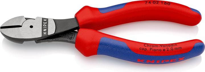 Productafbeelding Knipex Power zijkniptang DIN ISO 5749 L.160mm recht met afschuining zwart atram. kop pol. 2comp. schede... (160 mm)