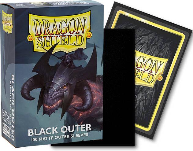 Actual product image Arcane Tinman Dragon Shield Matte Outer Sleeves - Black - Standard Size (100)