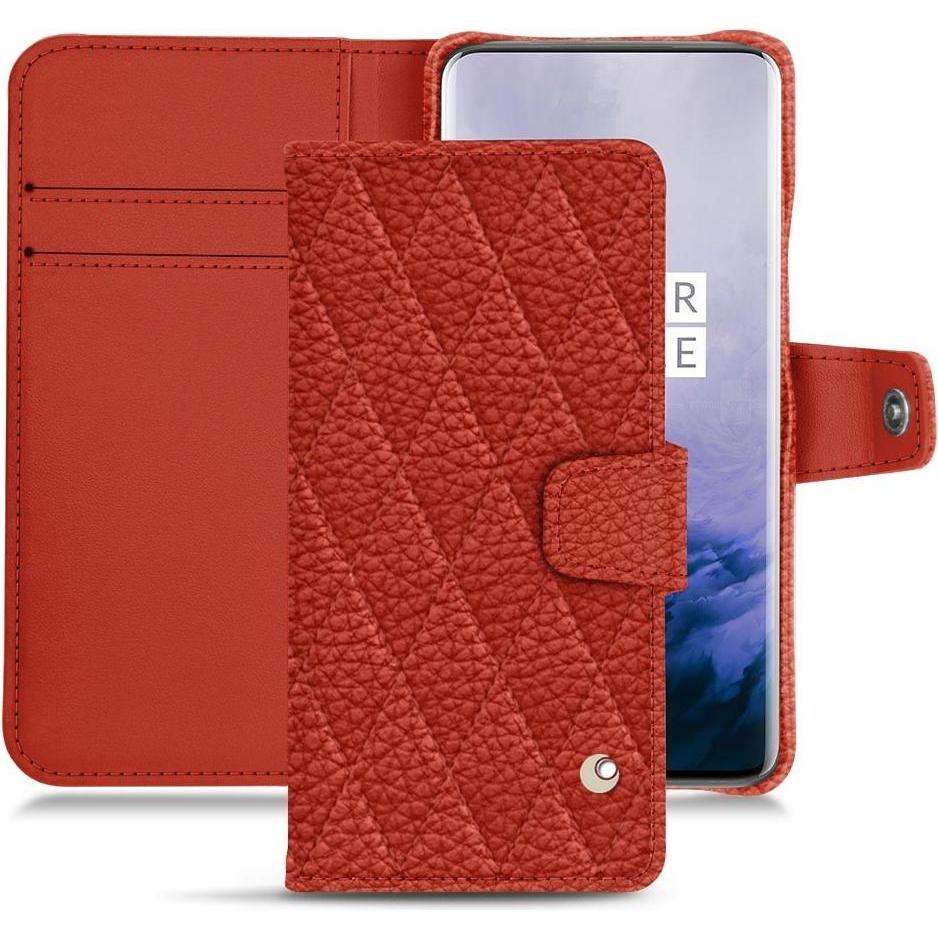 Noreve Lederschutzhülle Wallet (OnePlus 7 Pro), Smartphone Hülle, Orange