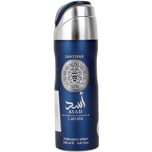 Lattafa Perfumes, Deodorante, Asad Zanzibar Speziato Marino Floreale Gourmand Profumato (Getto vaporizzato, 200 ml)