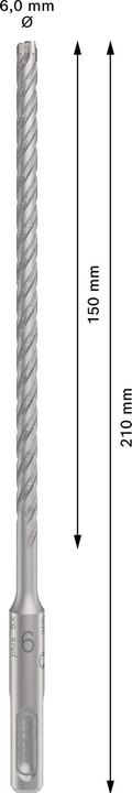 Produktbild Bosch Zubehör PRO SDS plus-5X Hammerbohrer, 6 x 150 x 210 mm (6 Millimeter)