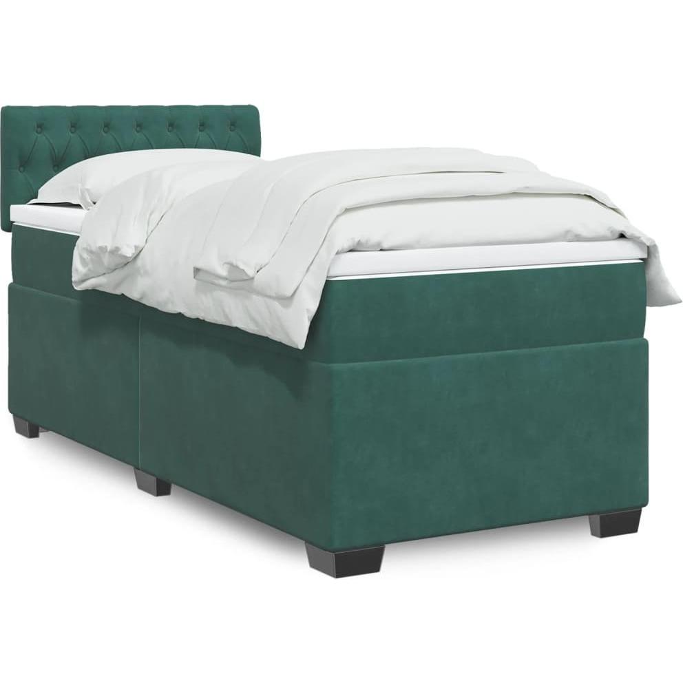 VidaXL, Bett, Bo x springbett mit Matratze 100 x 200 cm Samt (100 x 200 cm)