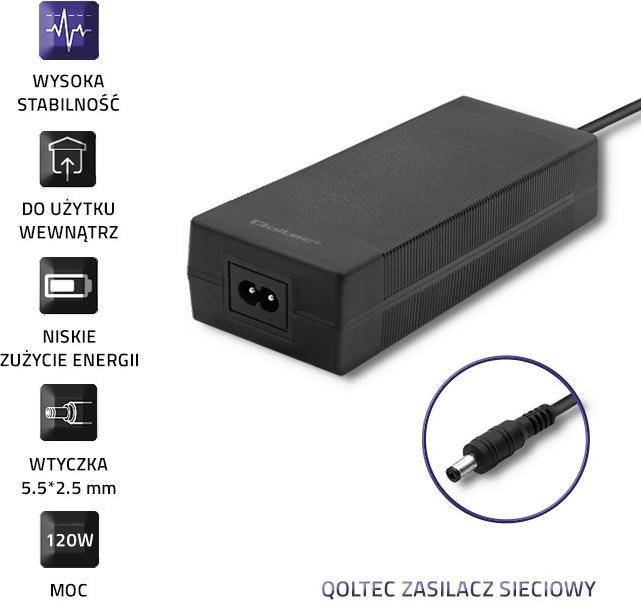 Actual product image Qoltec 50793 power adapter/inverter Indoor Black (72 W)