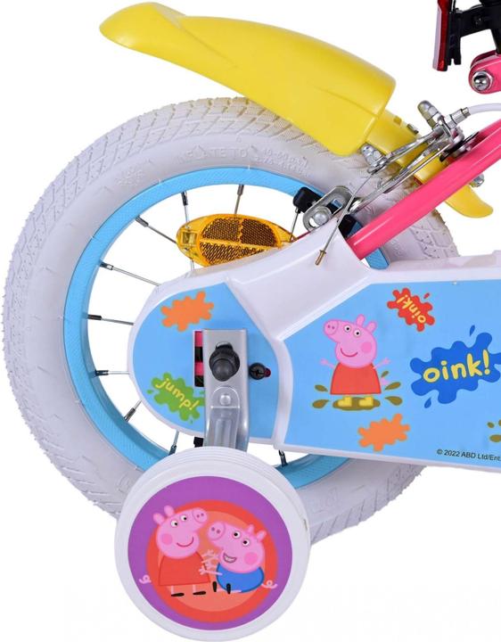 Produktbild Peppa Pig 12-Zoll-Kinderfahrrad Pink mit abnehmbaren Stützrädern und zwei Handbremsen - Sicherheit u (12")