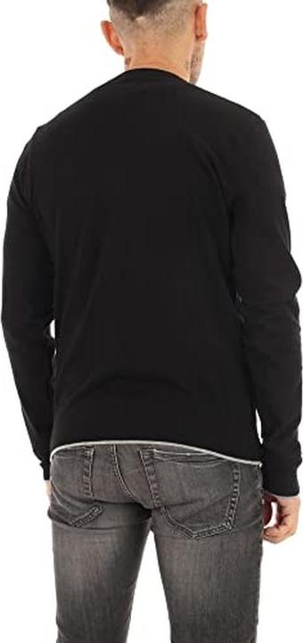 Produktbild Armani Exchange Heren Crew Neck Front Embroidered Sur Ton Logo Pullover Sweater, zwart, S (S)