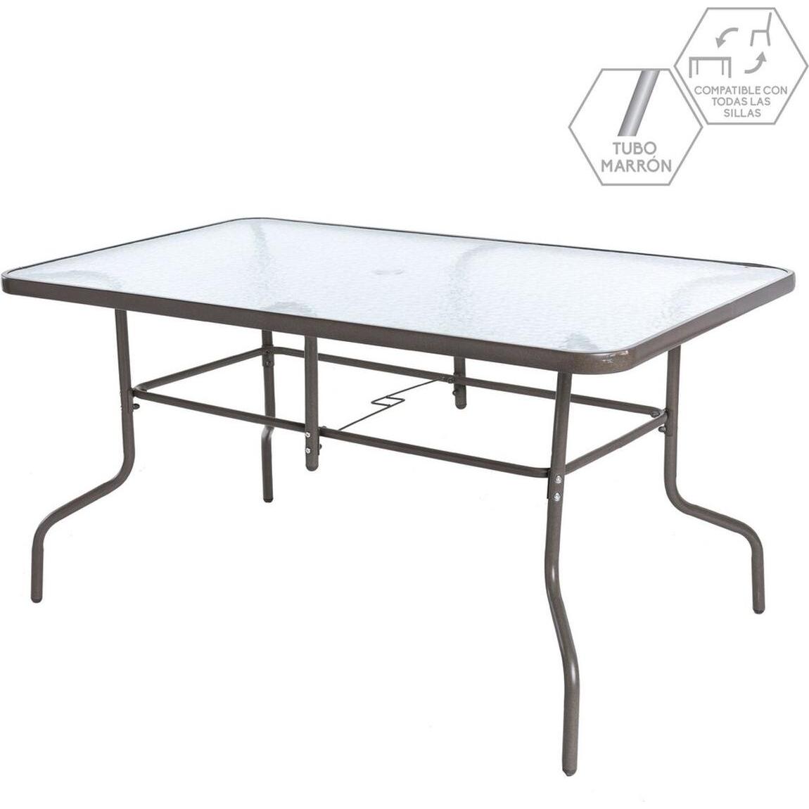 BigBuy, Gartentisch + Balkontisch, Esstisch Clasic Kristall Eisen 150 x 90 x 72 cm (90 cm)