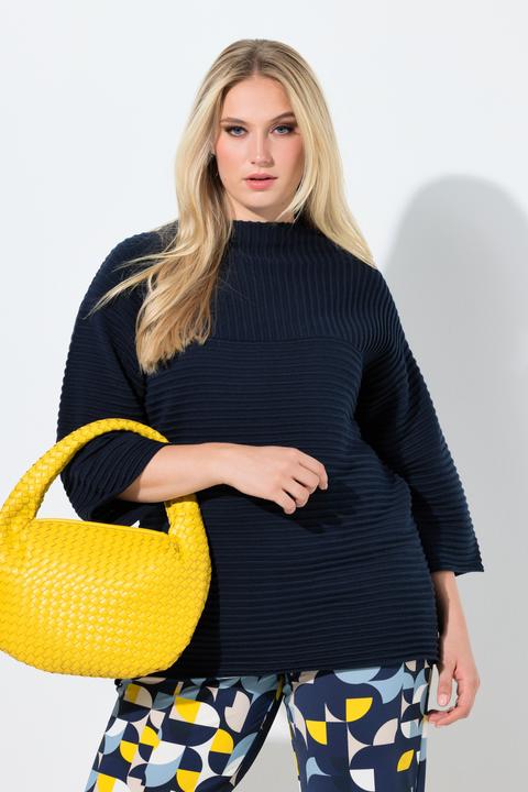 Produktbild Ulla Popken Sweatshirt, Rippsweat, Stehkragen, 3/4-Arm (58)