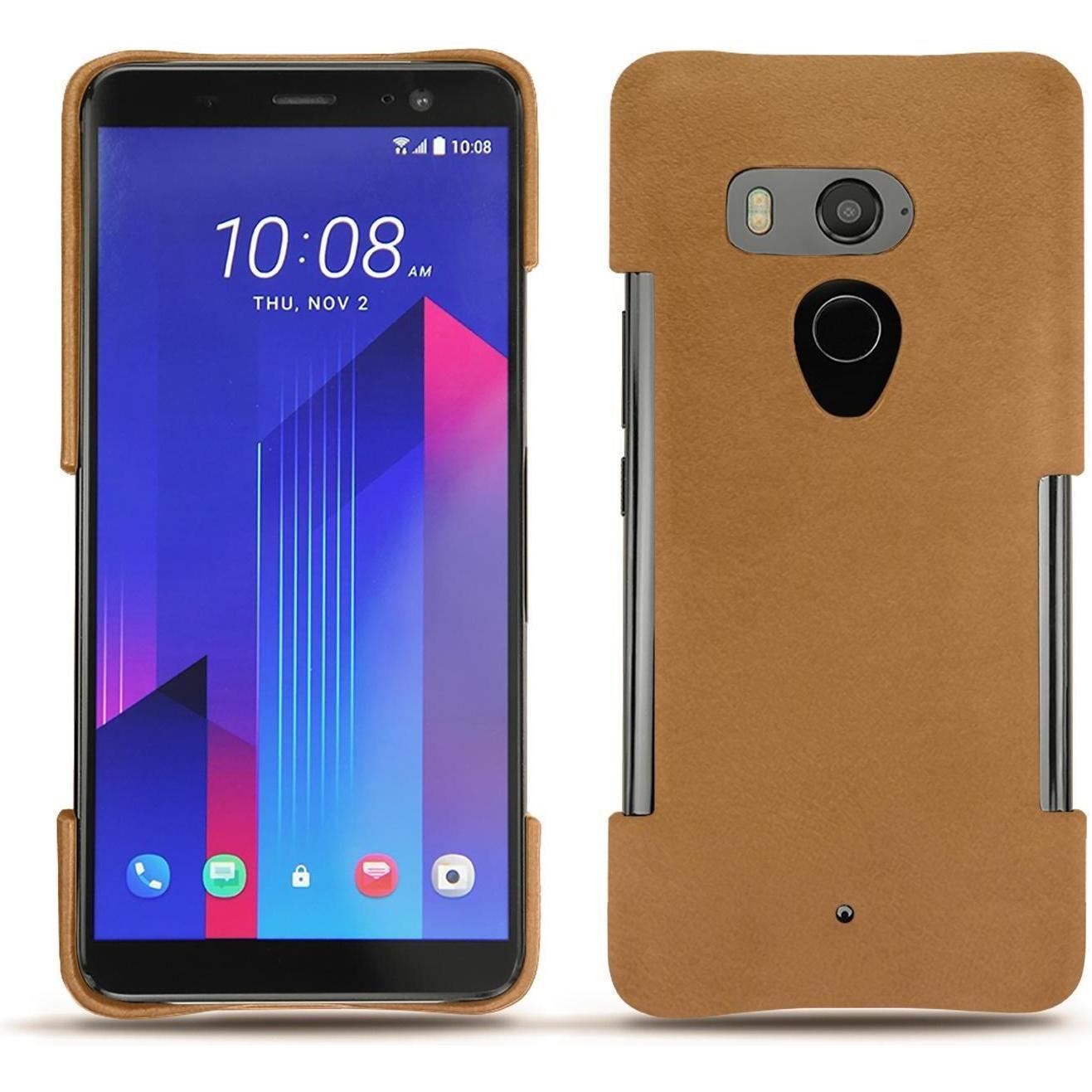 Noreve Lederschutzhülle (HTC U11+), Smartphone Hülle, Braun