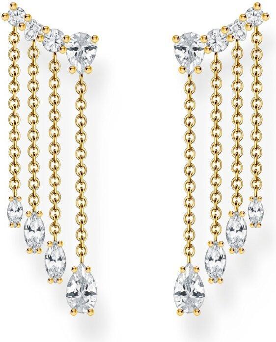 Immagine prodotto Thomas Sabo Wasserfall Ohrringe mit weissen Steinen vergoldet (Argento 925)