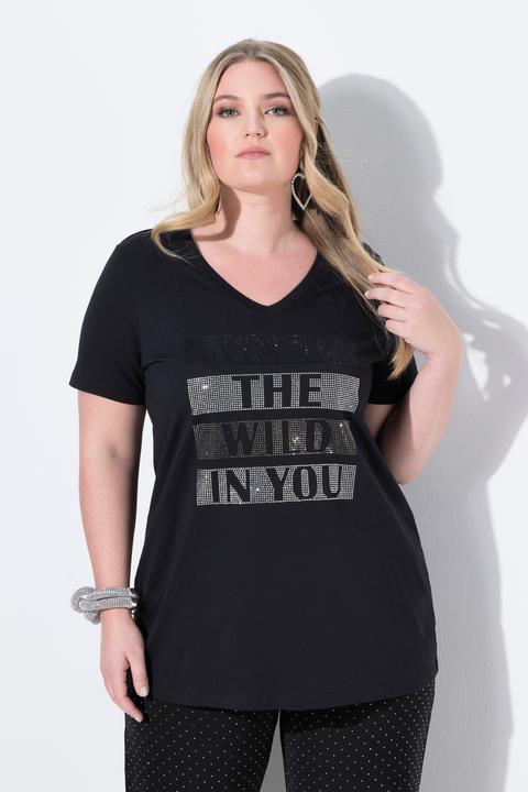 Immagine prodotto Miamoda T-Shirt, A-Linie, Glitzersteinchen-Schriftzug (46)