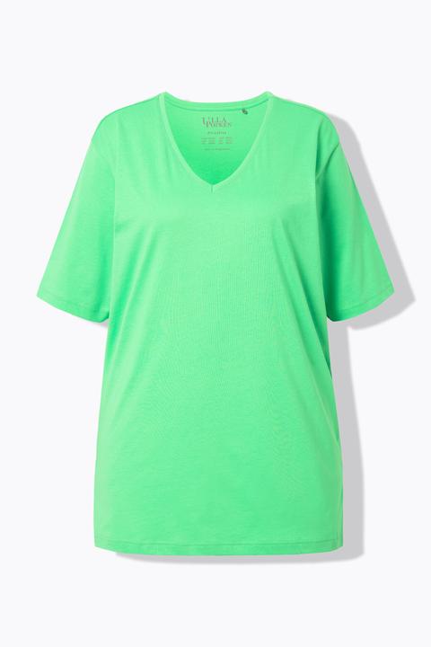 Actual product image Ulla Popken Basic V-Neck Relaxed Fit Short Sleeve Tee (60)