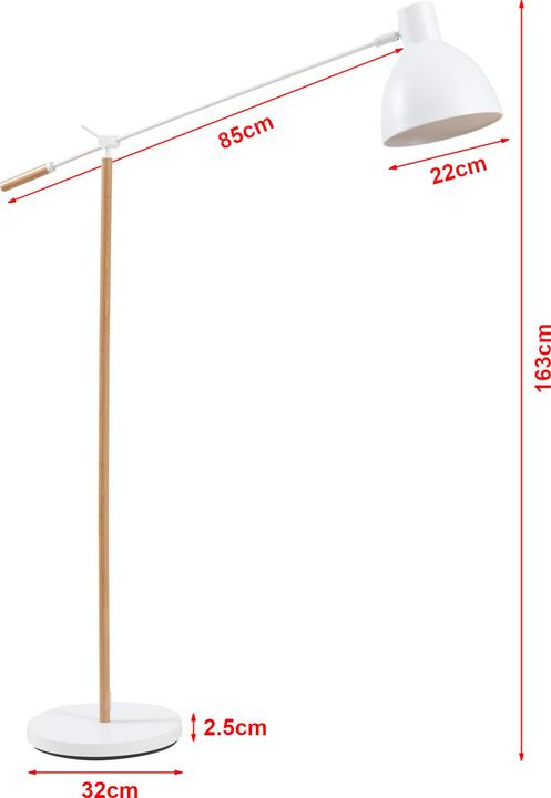 Produktbild Lux.Pro Stehleuchte Banchory Metall 163 cm Holzoptik/Weiss (E27)