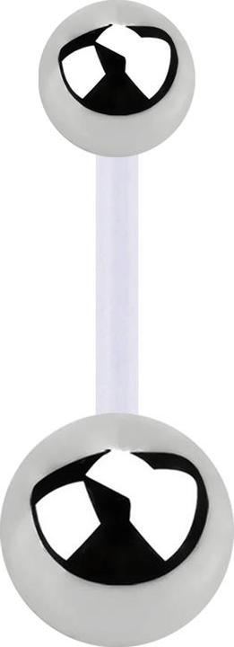 Produktbild Star Piercing Banane transparent mit zwei Kugeln silber (ohne Messing, Chirurgenstahl 316L, Kunststoff)