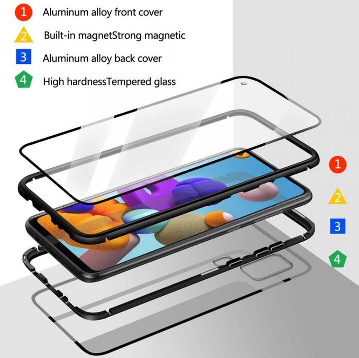 Actual product image G-Case Samsung Galaxy A21s Aluminium Magnetic Glass Case Cover (Samsung Galaxy A21s)