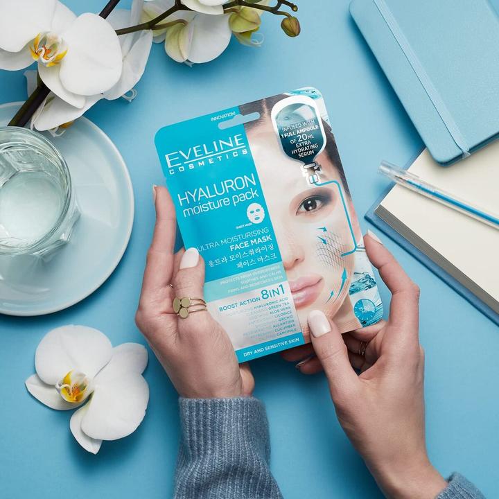 Actual product image Eveline Hyaluron Moisture Pack Ultra Moisturising Face Mask ultra-moisturising faceplate mask