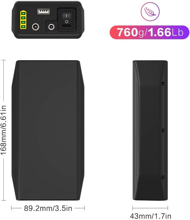 Image du produit TalentCell Powerbank 12.8V, 6.5Ah, 82.2Wh avec chargeur (6500 mAh, 82.20 Wh)
