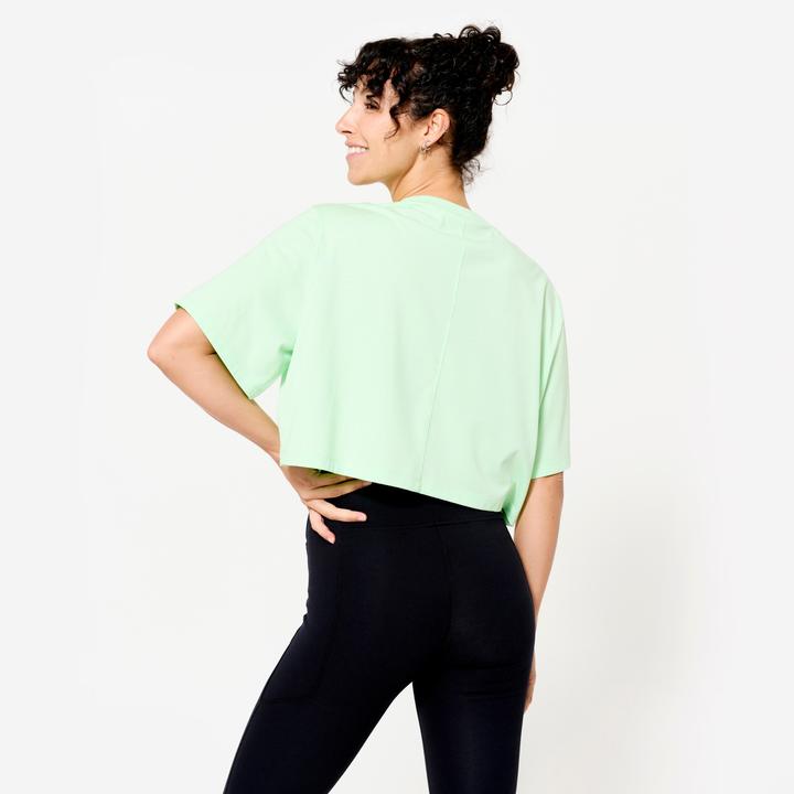 Produktbild Domyos T-Shirt Crop Top Damen - hellgrün (M)