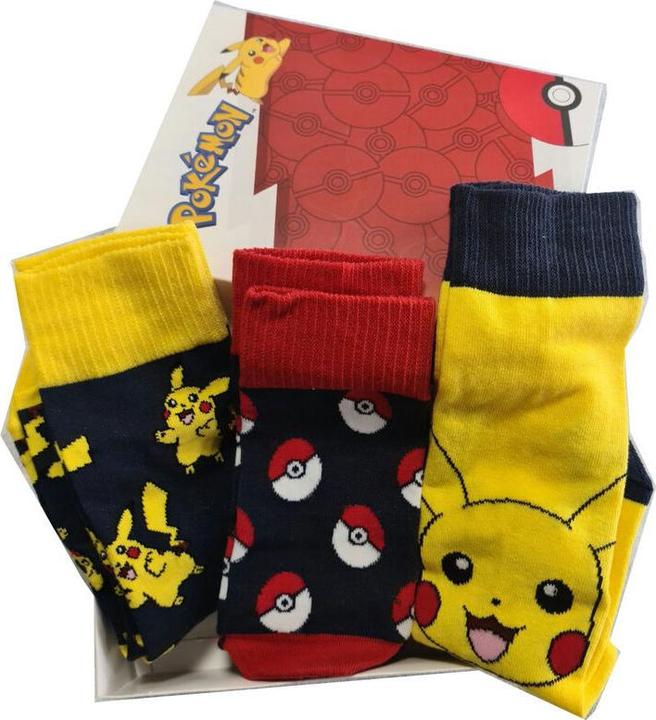 Actual product image Nintendo Pokemon assorted pack 3 socks adult (pack of 3, 39, 45)
