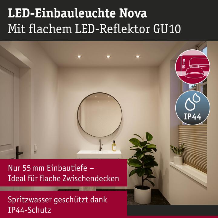 Produktbild Paulmann 92310 Nova LED-Einbauleuchte GU10 4.9 W Chrom (550 lm, GU10)
