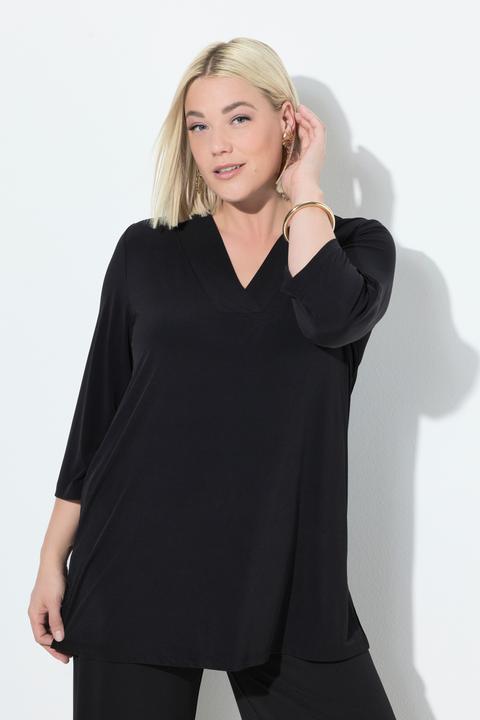 Produktbild Ulla Popken Longshirt, A-Linie, V-Ausschnitt, 3/4-Ärmel (46, 48)