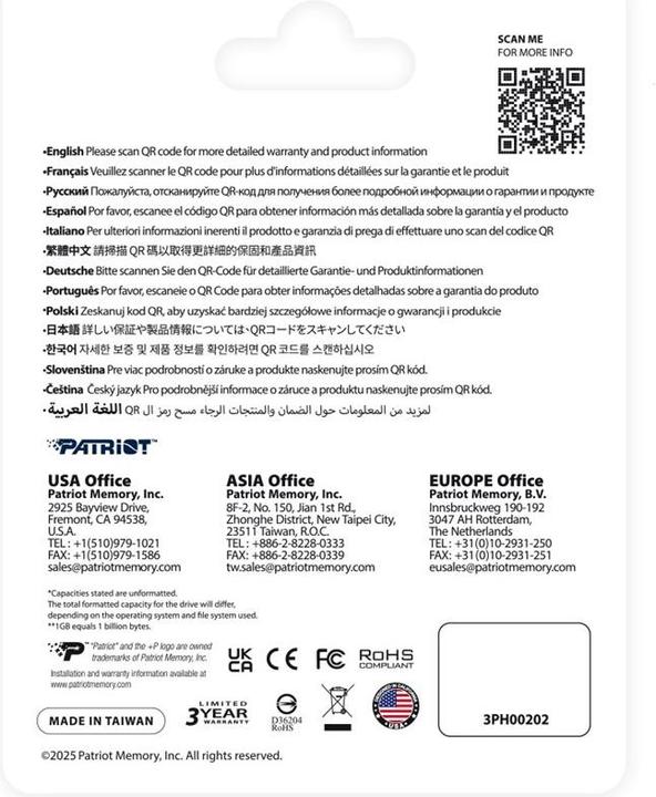 Produktbild Patriot FLASHDRIVE Tab T560 256GB Dual USB 120MBs (256 GB, USB-A, USB-C)