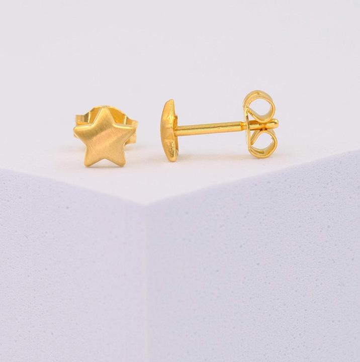 Immagine prodotto Muau Orecchini a lobo stelle oro giallo 750, 5 mm (Oro giallo 750/18 carati)