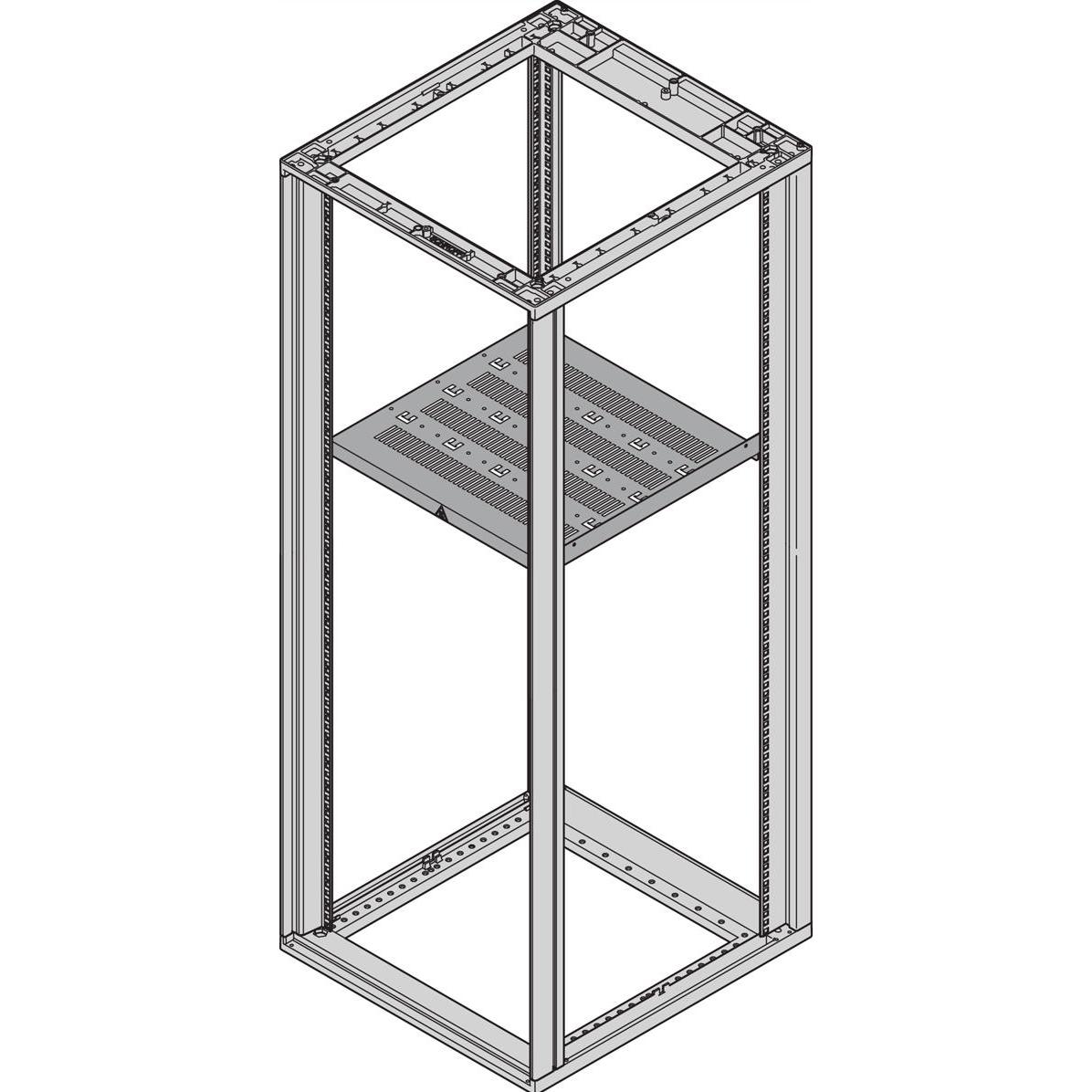 Schroff Fachboden, stationär - 19"FACHB.STAT.600B 600T 7021, Serverschrank Zubehör, Grau