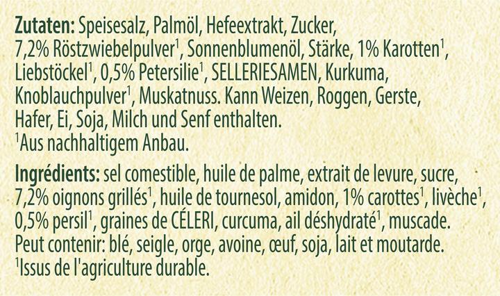 Valeurs nutritives et ingrédients Knorr Bouillon de légumes