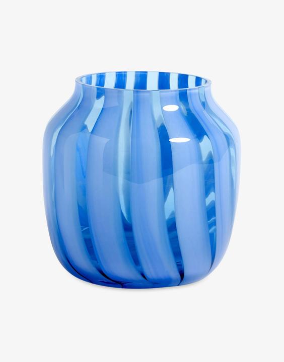 Produktbild HAY Vase JUICE Hellblau gestreift (1 x, 22 x 22 x 22 cm, 1283086.80 l)