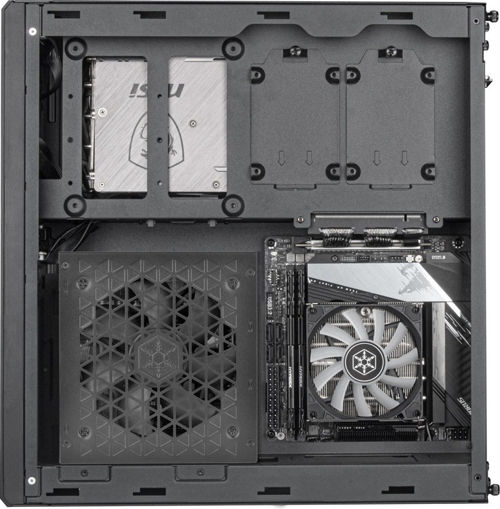 Productafbeelding Silverstone SST-ML12B Milo Slim HTPC Slank & compact Mini-ITX Computerbehuizing (Mini-ITX)