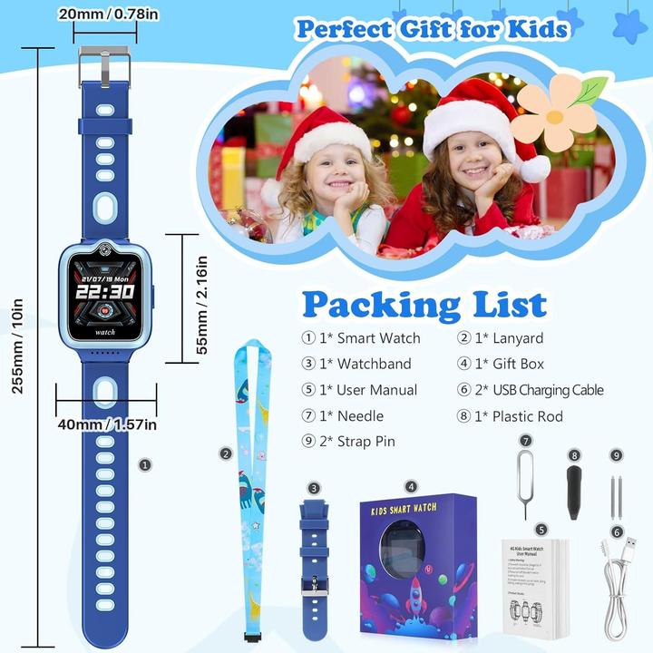Immagine prodotto Eleoption Smartwatch Bambini GPS 4G Impermeabile con Chiamate Video SOS e Localizzazione (4G)