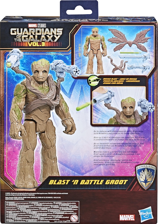 Actual product image Hasbro Marvel Studios Guardians of the Galaxy Vol. 3 Titan Hero Series Deluxe Blast 'N Battle Groot