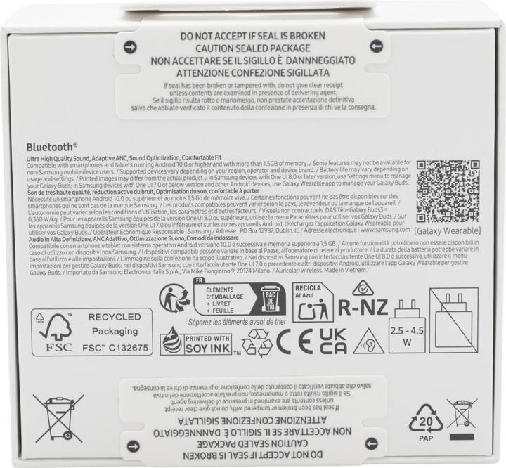 Immagine prodotto Samsung Galaxy Buds3 (ANC, 6 h, Senza fili)