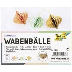 Thumbnail - Folia, Weihnachtsdeko, Dekoartikel mehrfarbig Wabenbälle Ø 7,0 - 8,0 cm 3 St.