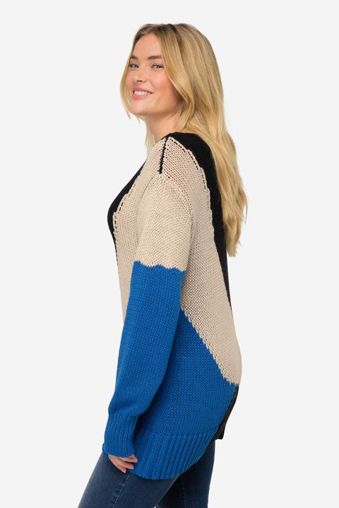 Actual product image Laurasøn Damen Pullover, Colorblocking graubeige L 825729307-L (L)