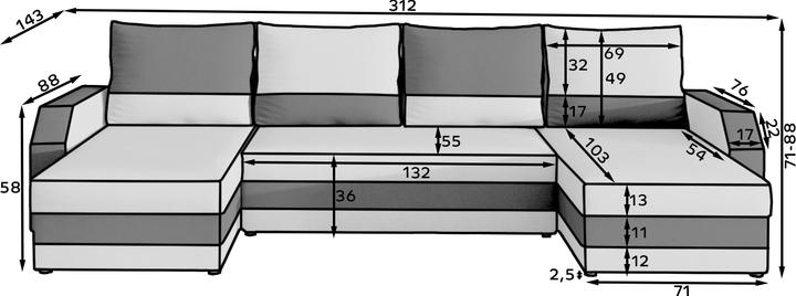 Actual product image ELTAP Marion (Sofa landscape, Sofa bed, 4-seater)