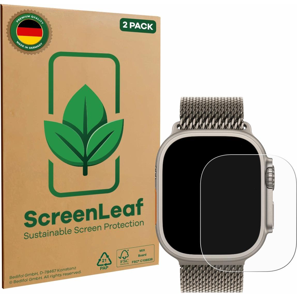 ScreenLeaf Pellicola protettiva, Proteggi Schermo Sostenibili, Clear, Antigraffio, Pellicola protettiva per smartwatch, Trasparente