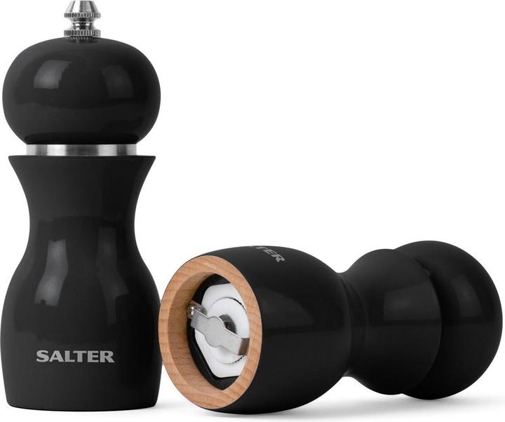 Actual product image Salter 7613 BKXRA Gloss Salt and Pepper Mills Black (Pepper, Salt, Various spices)