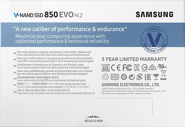 Produktbild Samsung 850 Evo (1000 GB, M.2)