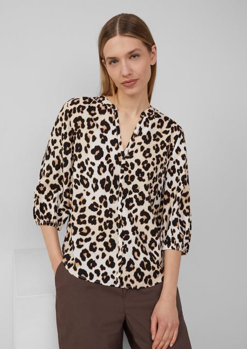Produktbild S.Oliver Bluse Viskose-Bluse mit Leo-Muster (38)