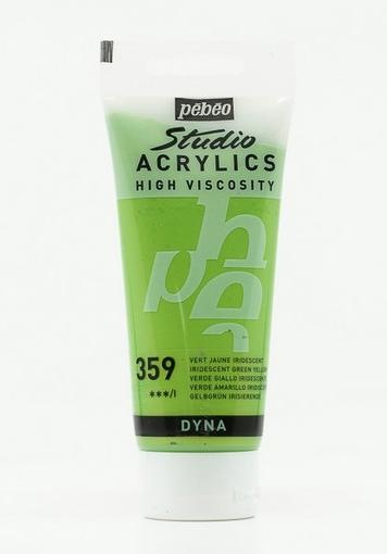 Actual product image Pebeo Studio Acrylics Fine Acrylic (Yellow green iridescent, 100 ml)