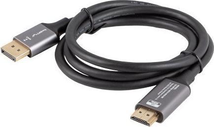 Immagine prodotto Lanberg Cavo Displayport(M)-HDMI(M) 1M 4K nero e argento (Foro cavo, 100 cm)