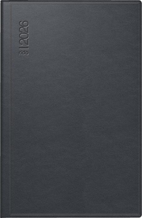 rido/id 7016288906 | Taschenkalender Mod. Industrie II 2026 | A7, Leder, schwarz (A7, Monatsübersicht 1 Seite)